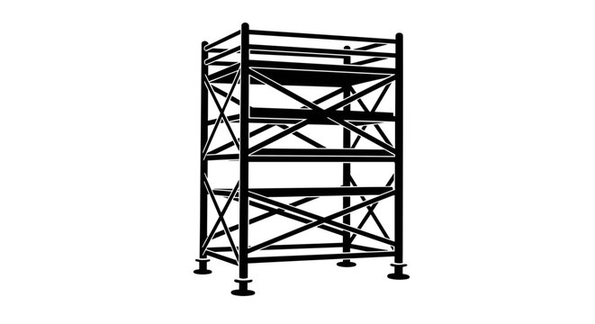 Scaffolding structure for construction work sites.