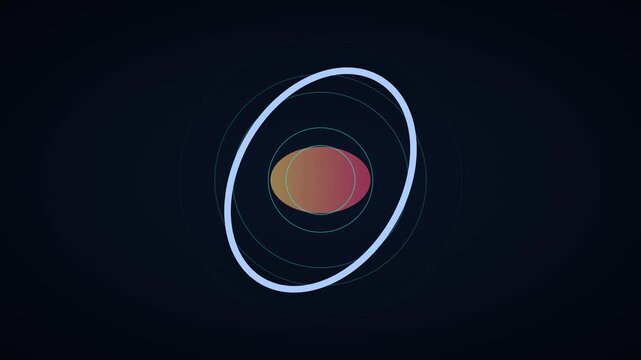 Abstract rotating gradient ellipse and concentric circles motion animation 4k background