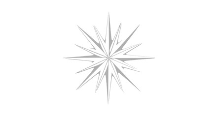 Fototapeta premium Minimalist grey stylized compass rose or starburst graphic