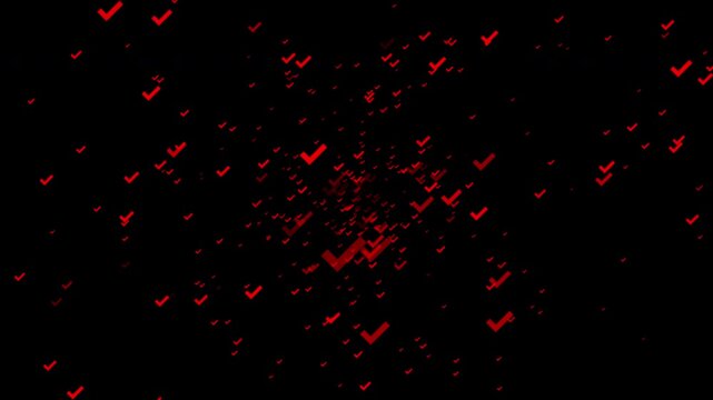A multitude of checkmarks looming toward the viewer alpha channel