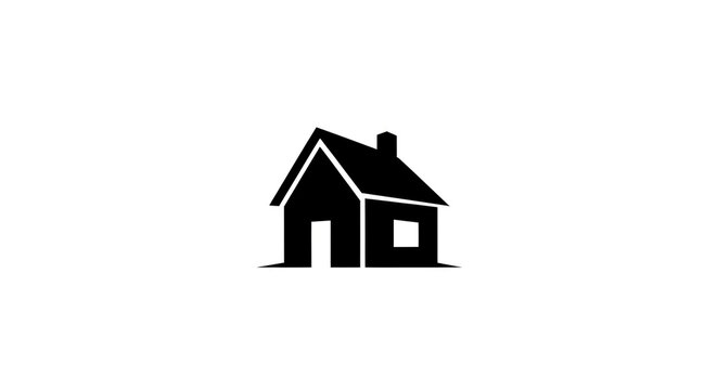 Simple black house icon silhouette.