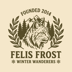 Naklejka premium Felis Frost Winter Wanderers Logo Design.