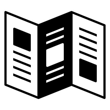 Brochure icon with solid or glyph style
