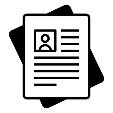 Curriculum Vitae icon with solid or glyph style