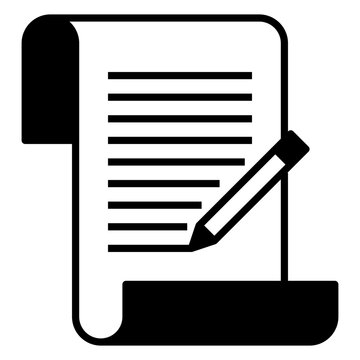 Manuscript icon with solid or glyph style