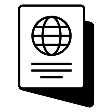 Passport icon with solid or glyph style