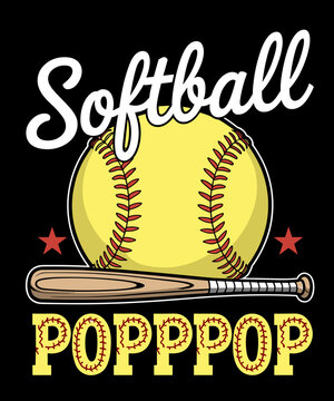 Vintage Softball PopPop Softball Player Game Day