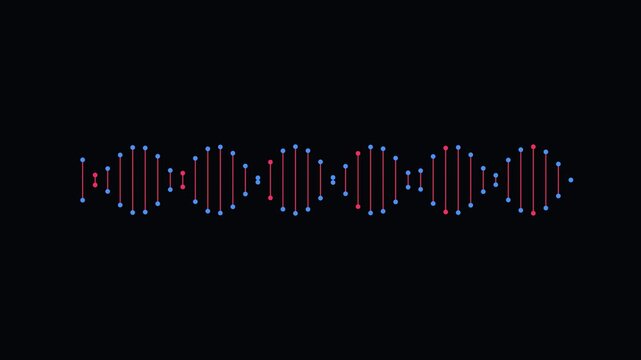 Rotating dna helix strand animation: abstract medical science and genetic research 4k background genetics