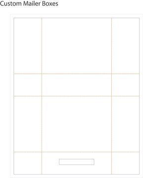Plain template design for custom mailer boxes with grid layout on white background