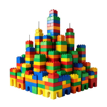 Colorful Lego Castle Transparent Background