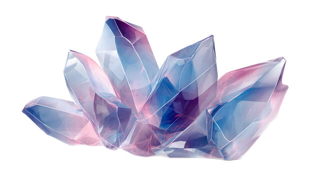abstract crystal shapes isolated transparent background