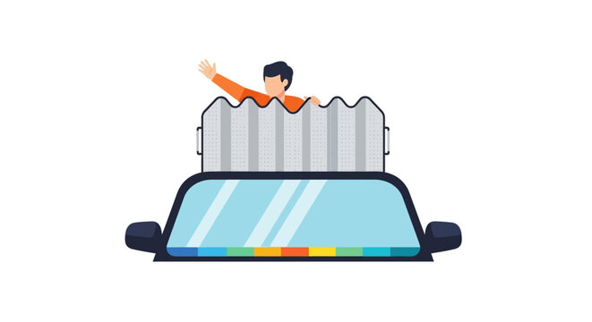 Illustration of person riding a roller coaster car.