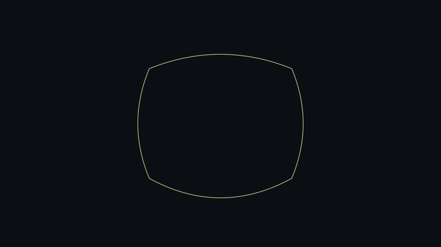 Minimalist gold square frame animation on dark 4k background, for motion and, overlay border