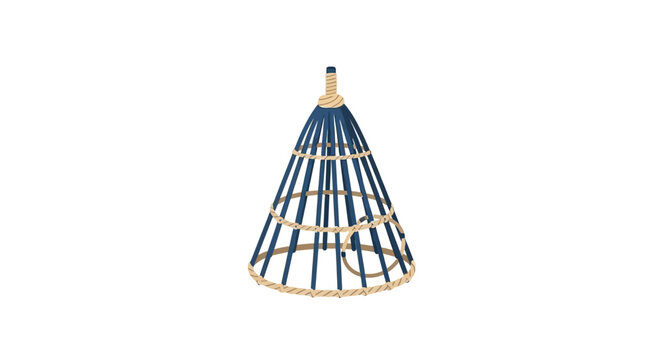 Colorful garden leaf rake with wooden handle.