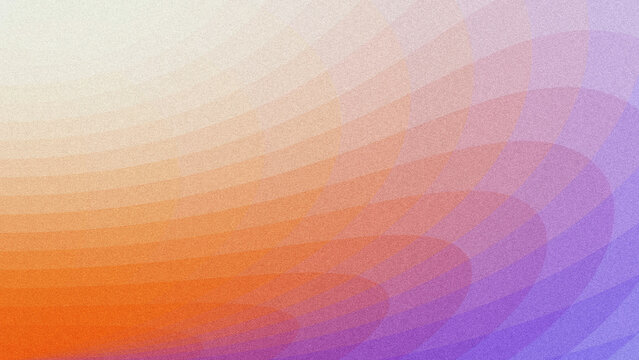 Vintage grain textured abstract graphic featuring smooth, curved translucent layers transitioning from pale cream and burnt orange on the left to soft lavender and deep violet purple on the right.