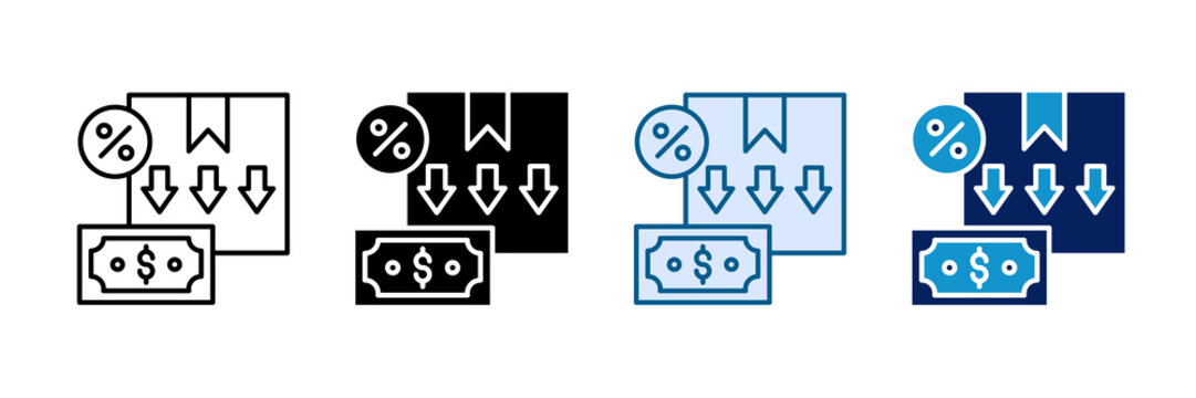 Deflation Icon Set Multiple Style Collection
