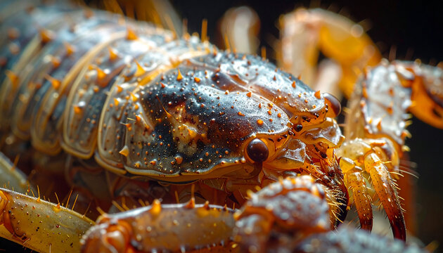 Close up of a scorpion insect macro photography