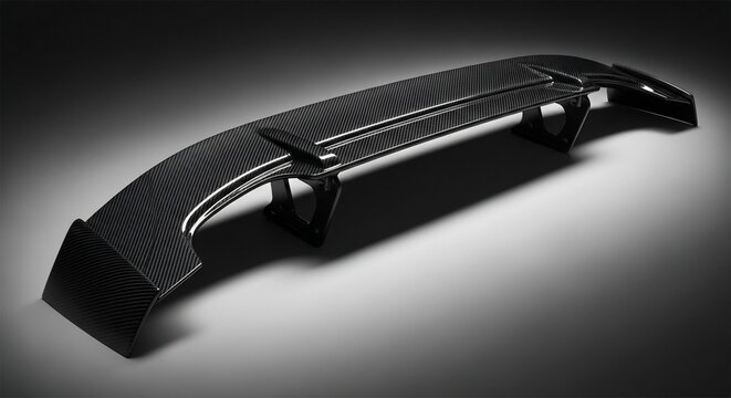 Carbon fiber car spoiler close-up