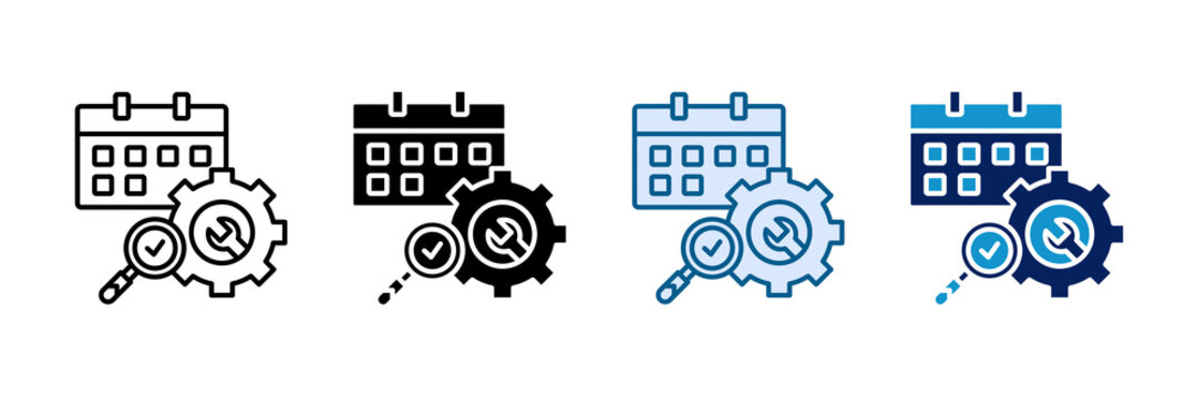 Predictive Maintenance Icon Set Multiple Style Collection
