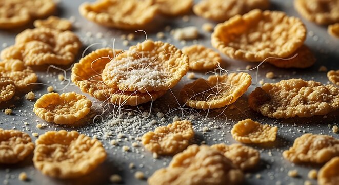 Crunchy toasted corn flakes sprinkled with sugar crystals breakfast crystals