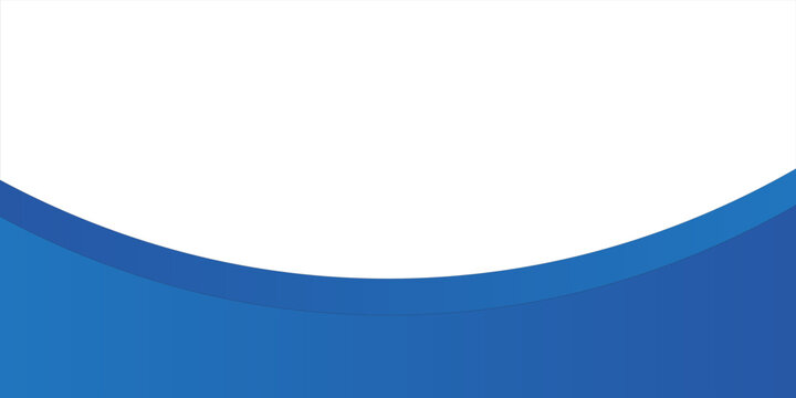 Abstract minimalist background featuring a smooth curved blue wave shape at the bottom with a large white copy space on top.