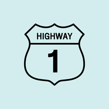 Classic Highway Route Shield Sign Icon