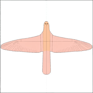 Pink Origami Bird with Spread Wings on White
