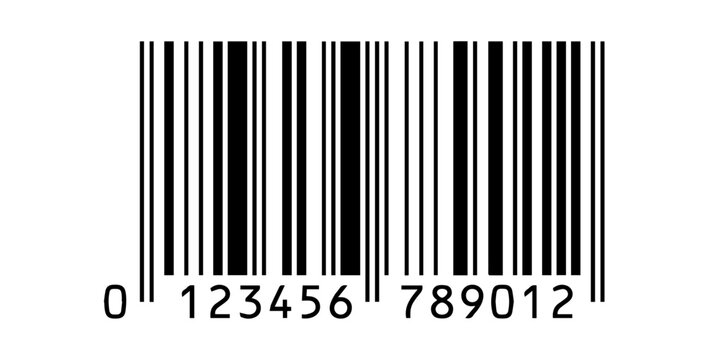 Barcode, bar code icon isolated on transparent background, simple example barcode vector icon, universal tag for scanning product - vector
