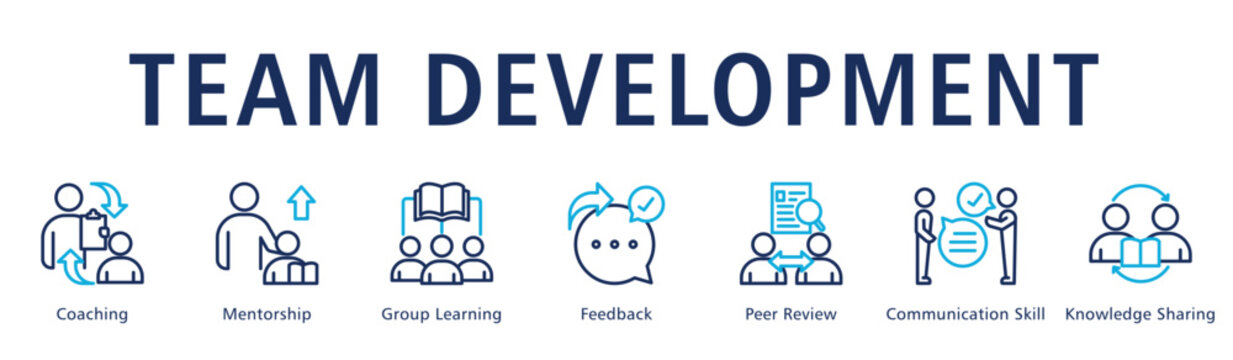 Team Development Web Banner  icon vector illustration concept