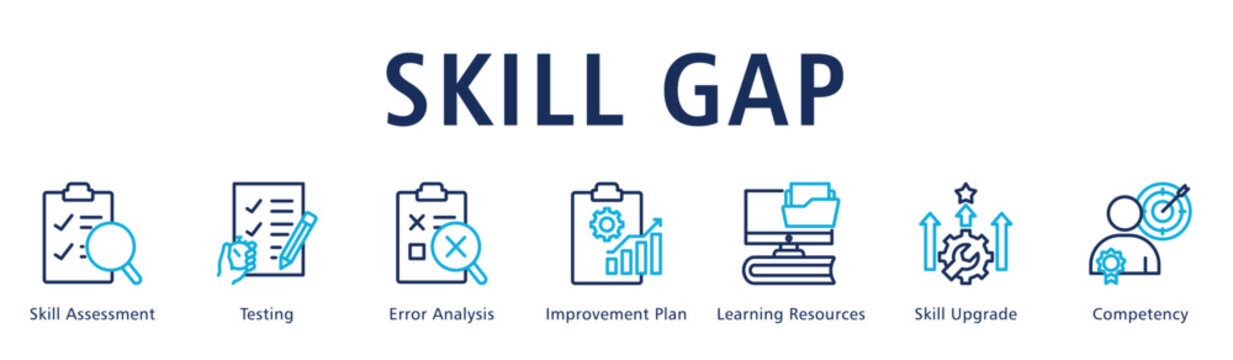 Skill Gap Web Banner  icon vector illustration concept
