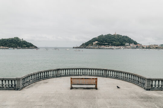 Bench on the Beach in San Sebastian