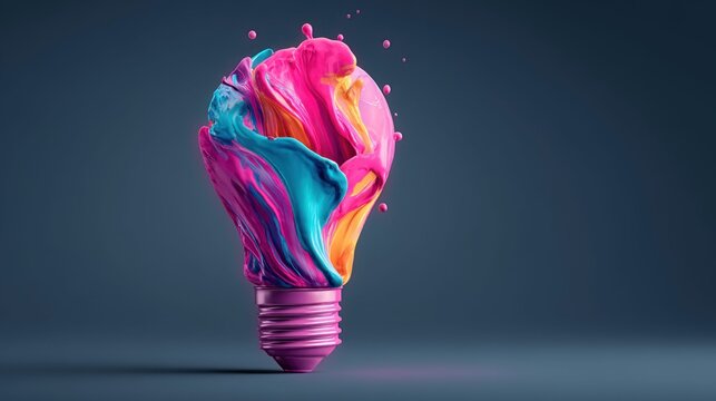Colorful explosion illuminates the concept of ingenuity