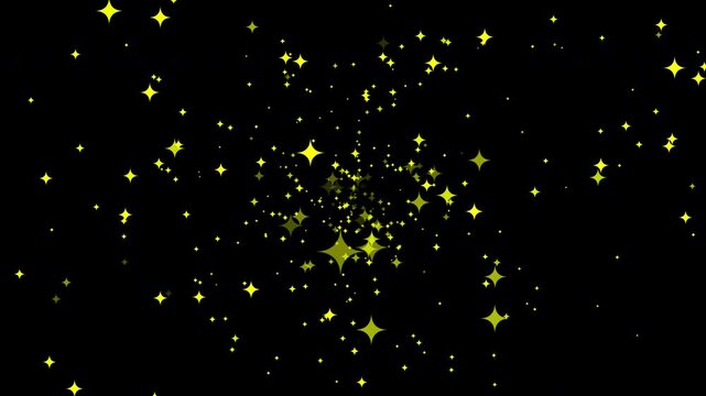 A multitude of 4-point stars looming toward the viewer alpha channel