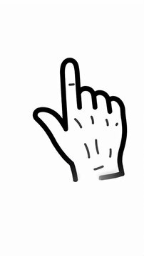 Hand cursor icon clicking on split background.