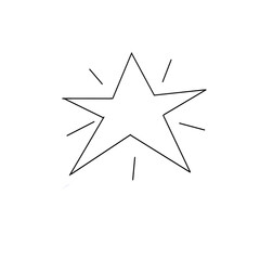 Simple hand drawn star outline icon with spark lines © khofifah