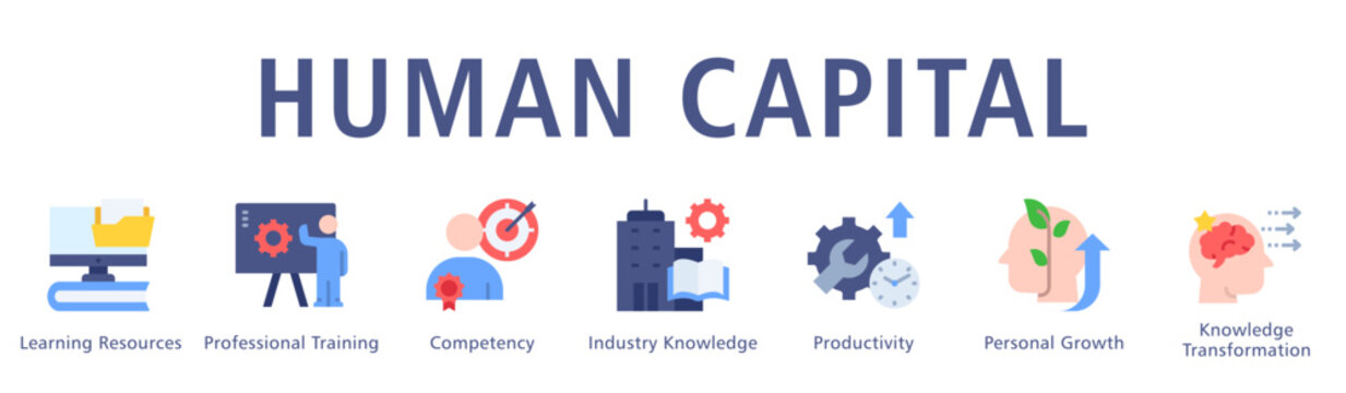 Human Capital Web Banner  icon vector illustration concept