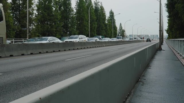 Highway traffic in seoul south korea on cloudy day
