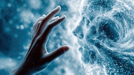 Fototapeta premium Reaching for understanding abstract concept illustration
