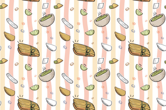 mexican food seamless pattern for wallpaper and textile sublime