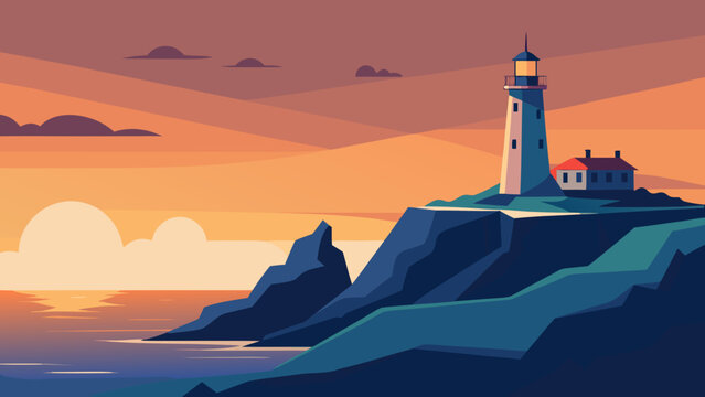 lighthouse at sunset