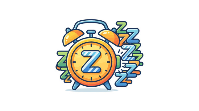 Snoozing Alarm Clock with Z Sleep Symbols