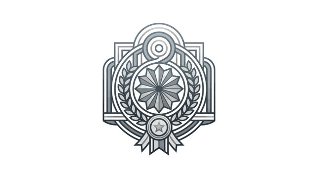 Intricate Emblem Design With Floral Patterns.