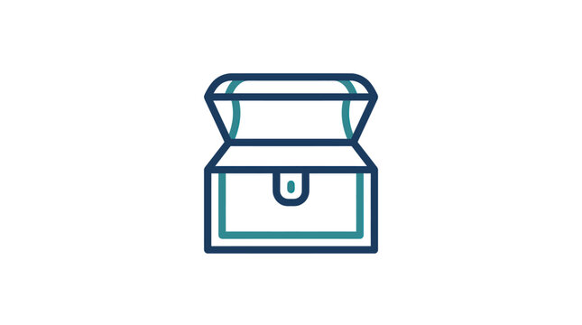 Open Treasure Chest Icon Symbol.