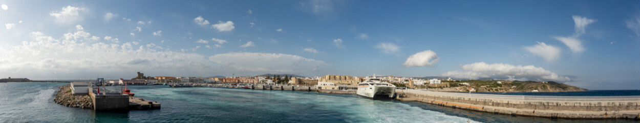 Panorama of the harbor in Tarifa, Spain © Angela