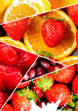 abstract mix fruits 
