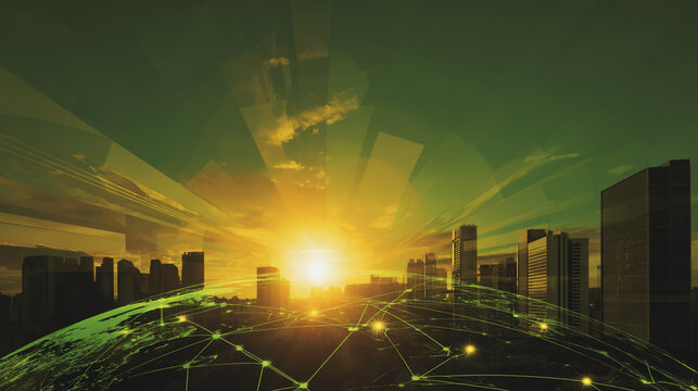 Smart digital Innovation city with connection network reciprocity over the city of future smart wireless digital city and social media networking systems that connects people with in city