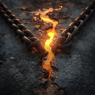Broken Chains Symbolizing Freedom and Human Dignity