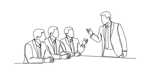 Obraz premium Business team having a meeting with a leader presenting a new idea in the office