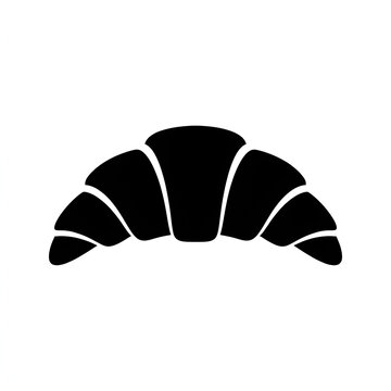 Black and white crescent moon shape with curved lines minimalist graphic design