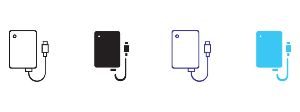 External hard drive icons for data storage and backups